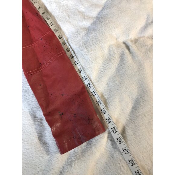 In X Out Women's Moto Red Vegan Leather Ahnk Punk Jacket - Picture 8 of 16